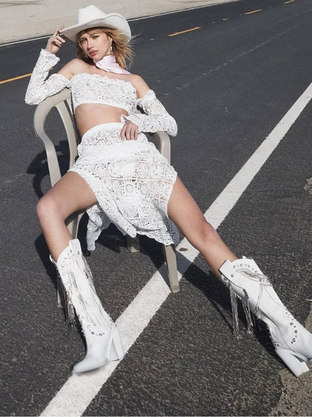 Dolls kill white heart cosmic barbie boots shoes dance western country cowgirl